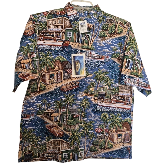 reyn spooner Other - NWT Reyn Spooner Eddie Y Seaside Village Tropical Hawaiian Men's Casual  Shirt